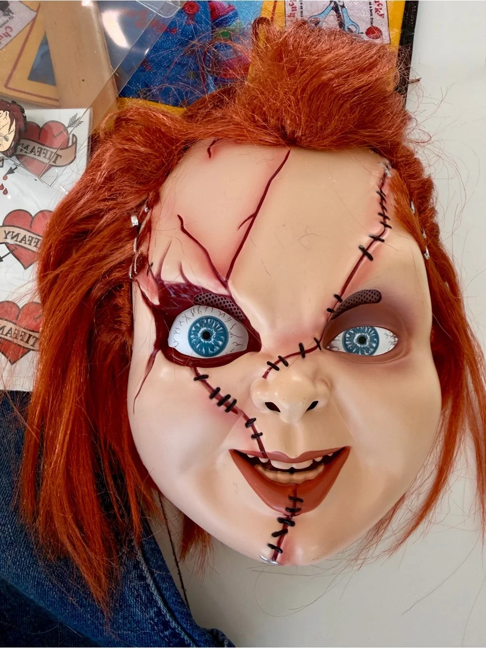 Chucky Lot Halloween Costume Mask Boy Gap Overall Toddler Size 4T 4 5/6 Red Vans